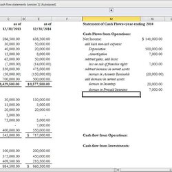 Champion Indirect Cash Flow Statement Excel Template