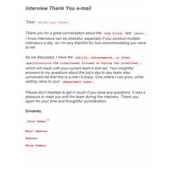 How To Send Thank You Email Mail After Interview Template