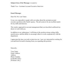 Peerless Thank You Email After Interview Templates Template Sample Examples Mail Kb