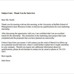 Perfect Post Interview Thank You Email Free Sample Example Format Download Template Internship Templates