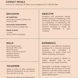 Fine Free Resume Template For Internship Student With No Experience Students Format Vitae Curriculum