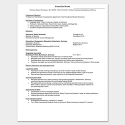 The Highest Quality Internship Resume Template Samples Examples College