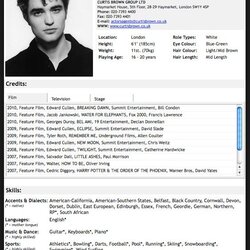 Tremendous Best Images About Child Actor On Acting Resume Template Sample Examples Word Format Actors