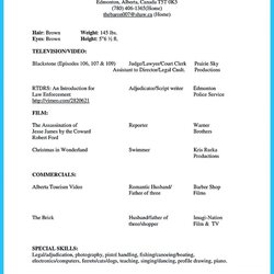 The Highest Standard Beginner Actor Resume Template Formidable Example