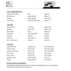 Worthy Beginner Actor Resume Template Imposing Acting Example