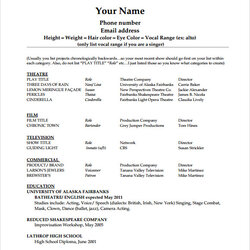 Swell Free Useful Sample Acting Resume Templates In Ms Word Template Beginner