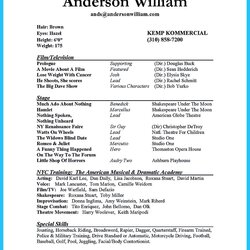 Great Actor Resume Sample Presents How You Will Make Your Professional Or Acting Template Job Format Examples