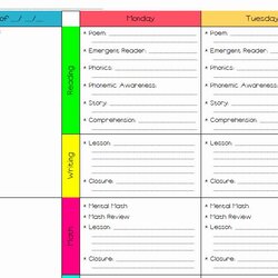 Elementary School Lesson Plans Template Unique Teacher Plan The