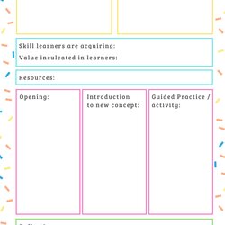 Marvelous Free Lesson Plan Templates For Teachers