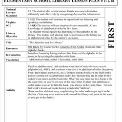 Splendid Lesson Plan Templates Free Premium Elementary School Library