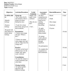 Peerless Sample Lesson Plan Format For Elementary The Document Template