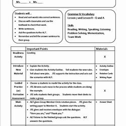 Elementary School Lesson Plans Template Lovely Fresh English