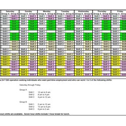 Outstanding Hour Shift Schedule Rotating Excel Archives In