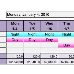 Spiffing Hour Shift Schedule Template Rotating Shifts Rotation Schedules Persons Crews Frightening Scheduling