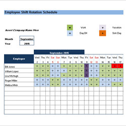 Sublime Team Rotation Schedule Template Printable Shift Rotating Excel Monthly Employee Call Templates Format