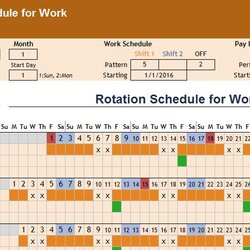 Exceptional Shift Rotation Schedule Template Printable Excel Rotating Time Sheets Sheet Word