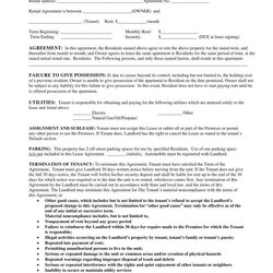 Tenant Lease Agreement Templates Rental Template Agreements