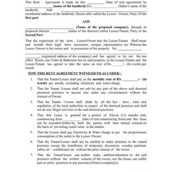 House Rental Agreement Templates In Word Template Rent Sample Agreements Business