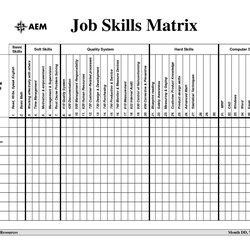 Perfect Skill Matrix Template Excel