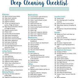 Marvelous Deep Cleaning Checklist Template Checklists October Free Helpful House For You Doc