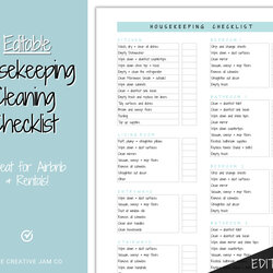 Super Housekeeping Cleaning Planner Editable Checklist Chores