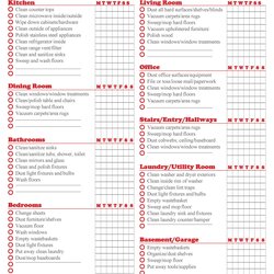 Peerless Printable House Cleaning Schedule Template Templates Checklist
