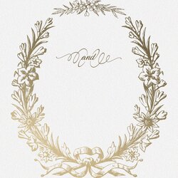 Excellent Golden Wreath Rehearsal Dinner Party Invitation Template Free Blank Wedding Templates Invitations