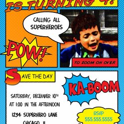 Outstanding Free Superhero Invitation Templates Party Template Invitations Birthday Choose Board