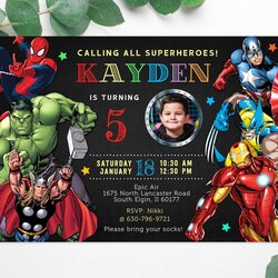 Brilliant Free Editable Superhero Invitations Birthday Invitation Template Online