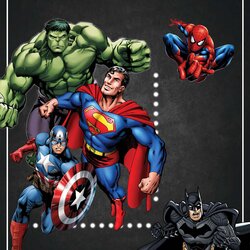 Free Printable Chalkboard Superhero Invitation Template Download