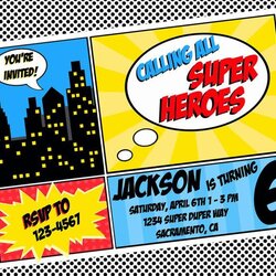 Matchless Free Superhero Invitation Templates Birthday Invitations Template Party Printable Super Hero