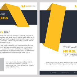 Excellent Creative Brochure Design Template Free Downloads For Shapes Yellow Templates Business Geometric