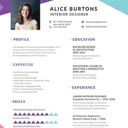 Free One Page Resume For Experienced In
