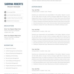 Professional Page Resume Template Modern One Canada Sabrina Executive Curriculum