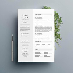 One Page Resume Templates To Fill In Download Format Examples Emma Professional