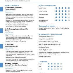 Eminent One Page Resume Sap Consultant Career Business Upcoming