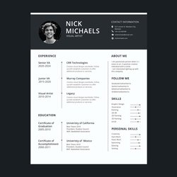 High Quality Free One Page Resume Template