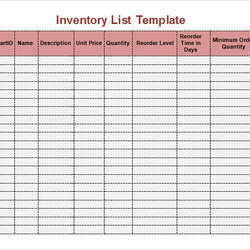 Excellent Free Inventory List Templates In Ms Word Excel Template Printable Sheet Food Restaurant Blank