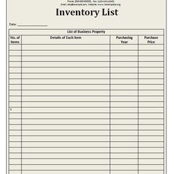 Preeminent Inventory List Template Free Word Templates Preview