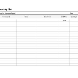 Printable Inventory List Templates Home Office Moving Template Excel Kb