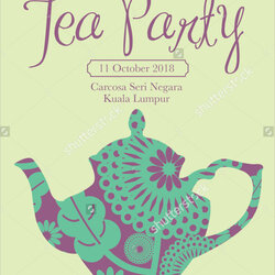 Tea Party Invitation Template Free Printable Templates Amazing
