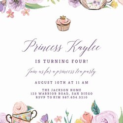 Peerless Tea Party Invitation Template Free Unique Princess Invitations Birthday Printable Templates Shower