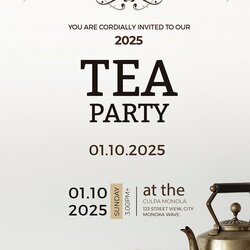 Smashing Tea Party Invitation Template In Word Free Download High Card