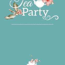 Admirable Blank Tea Party Invitation Template Free Floral Invite