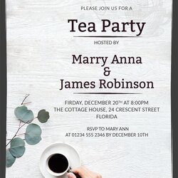 Tea Party Invitation Template In Word Free Download Elegant
