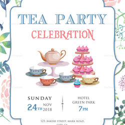 Eminent Elegant Tea Party Invitation Design Template In Word Publisher