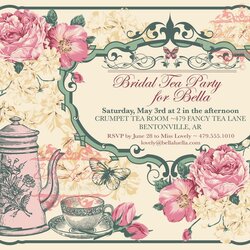 Invitation High Tea Template Party Victorian Invitations Vintage Invites Bridal Garden Birthday Printable
