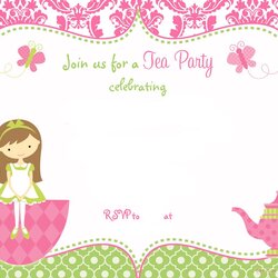 Excellent Free Printable Tea Party Invitation Template For Girl Download Birthday Templates