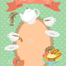 Spiffing Blank Tea Party Invitation Template Design