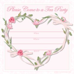 Preeminent Free Printable Tea Party Invitations Invitation Templates Template Pink Confirmation Bowling